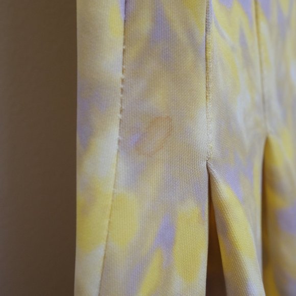 { Calvin Klein Dress } Scuba Fit and Flare Yellow and Gray Dress - Picture 11 of 13